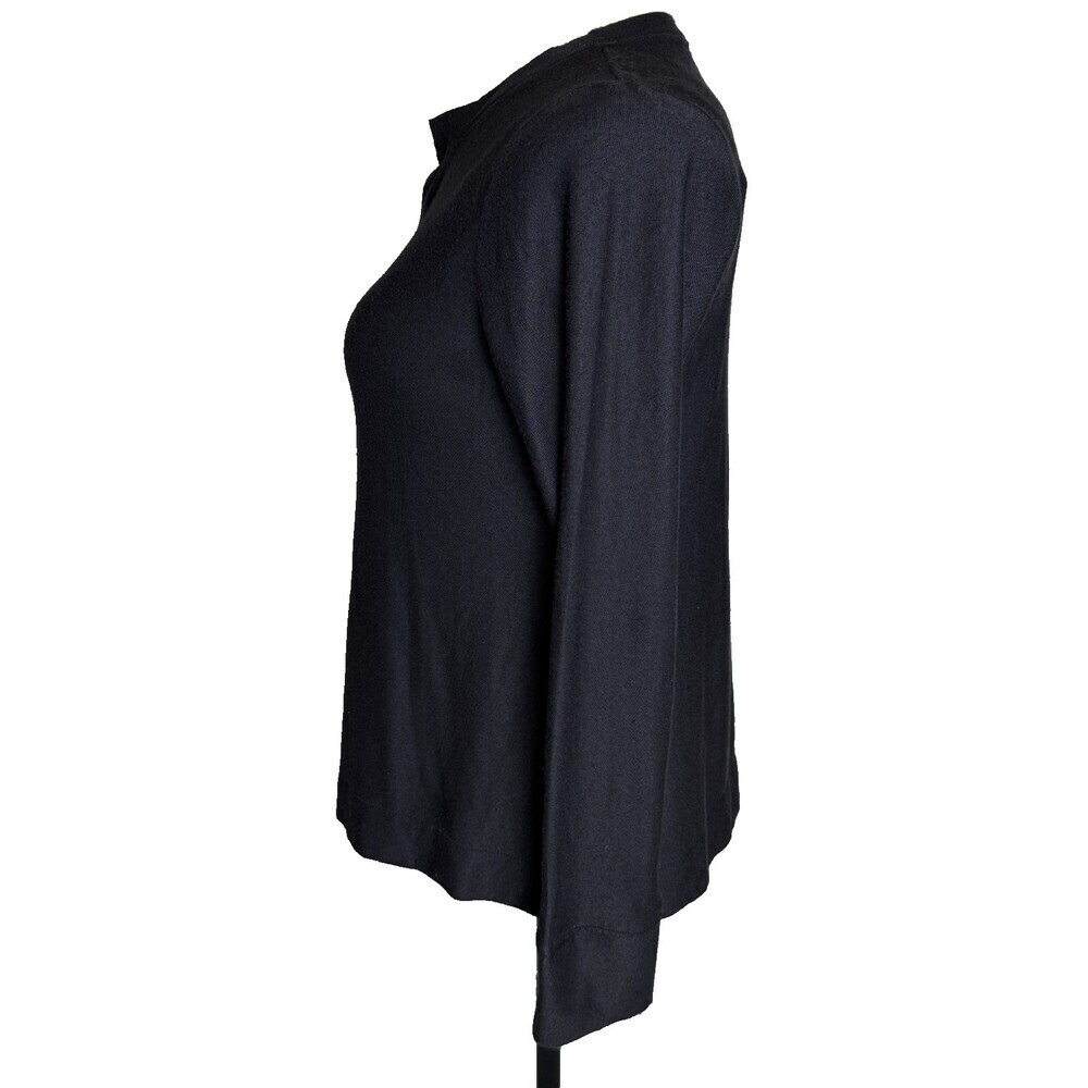 Cuddl Duds Cozy Jersey Fleece Split-V Pullover Sz M VERY SOFT Black Long Sleeves - Picture 4 of 15